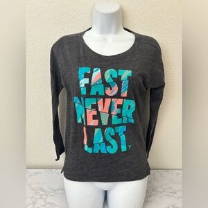 Old Navy Active Girls’ Sz XL (14) Long Sleeve Top Fast Never Last Gray Shirt​